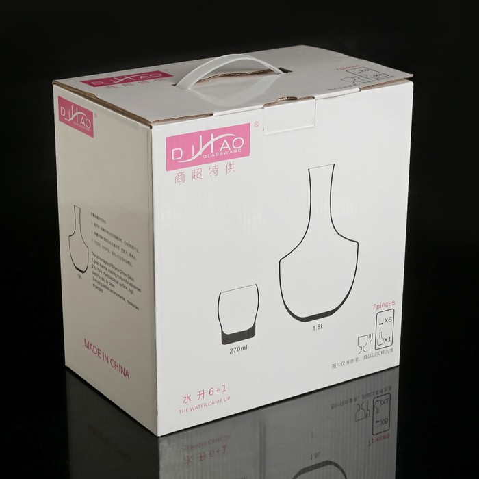 Набор питьевой "Грааль", 7 предметов: графин, 6 стаканов 7,3х9 см