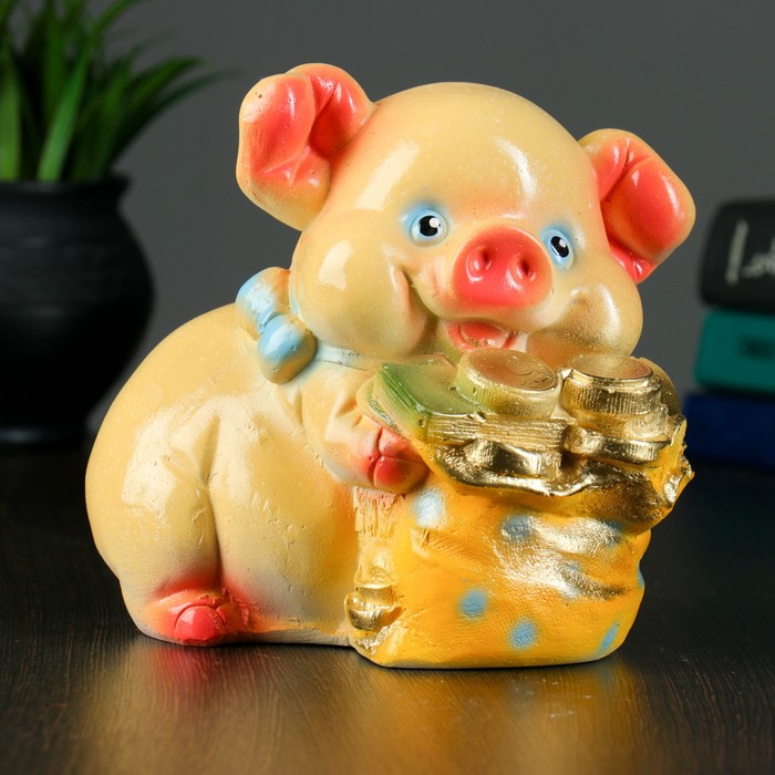 Копилка "Поросенок с бантиком" 18см