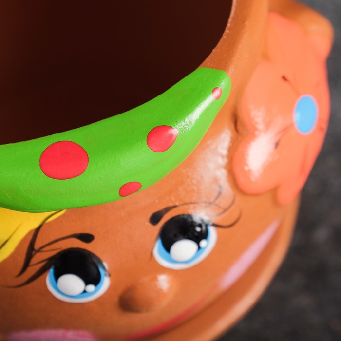 Горшочек керамический" FACE" мальчик, 9×8,5 см, МИКС