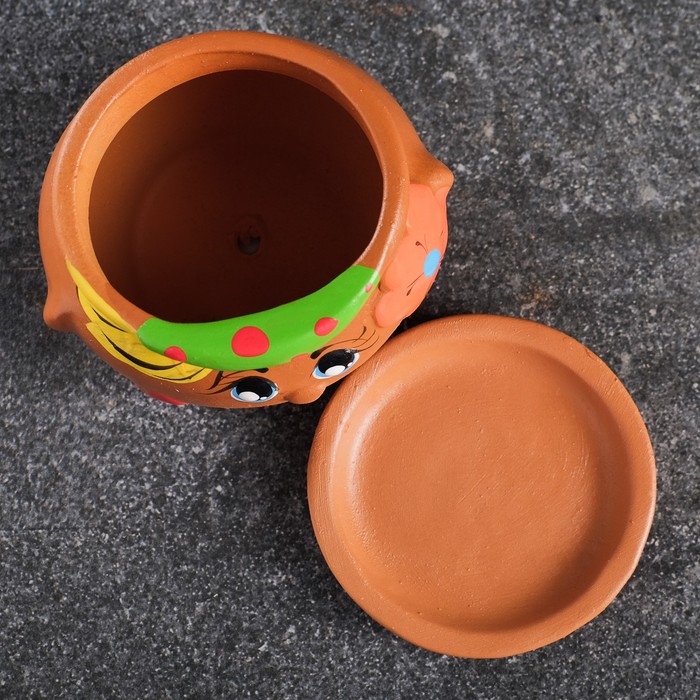 Горшочек керамический" FACE" мальчик, 9×8,5 см, МИКС