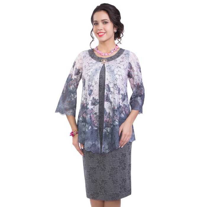 Платье женское, размер 50, цвет серый П4-3695