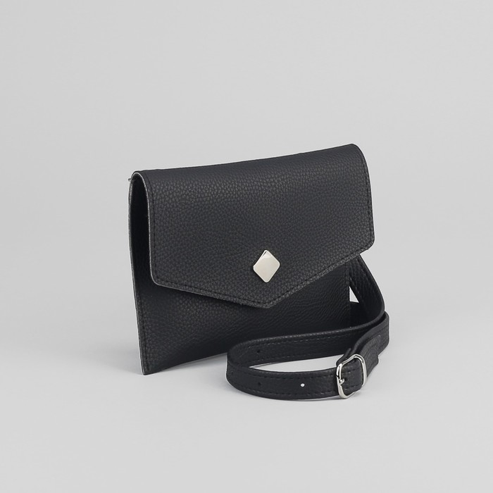Сумка на пояс, 20*1*14, отдел на клапане, регулируемый ремень, черный