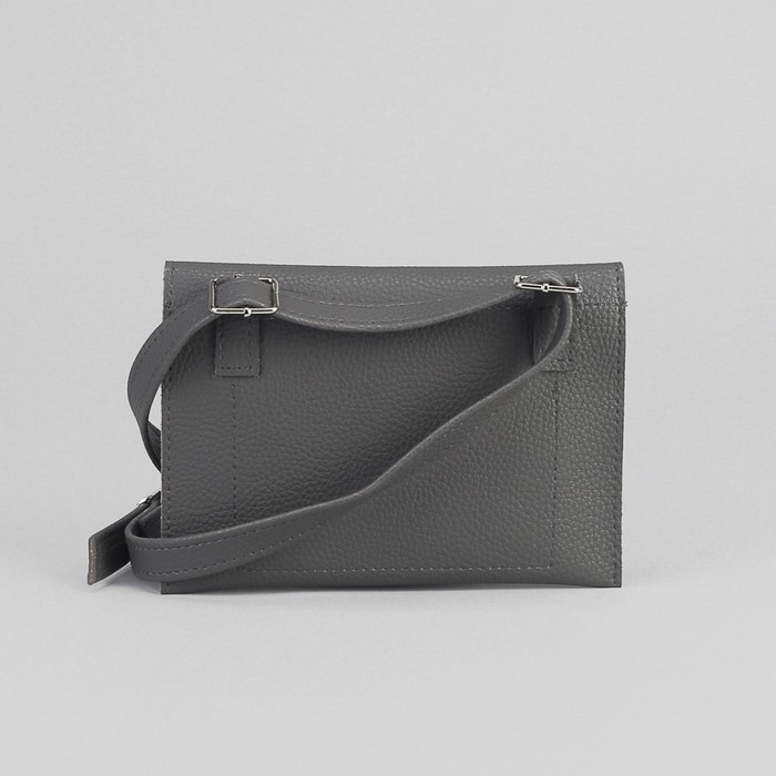 Сумка на пояс, 20*1*14, отдел на клапане, регулируемый ремень, серый