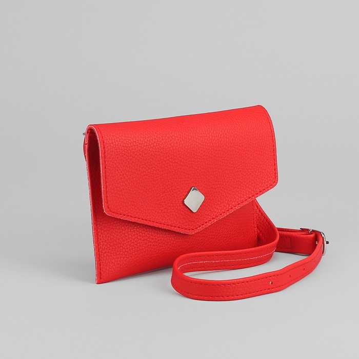 Сумка на пояс, 20*1*14, отдел на клапане, регулируемый ремень, красный