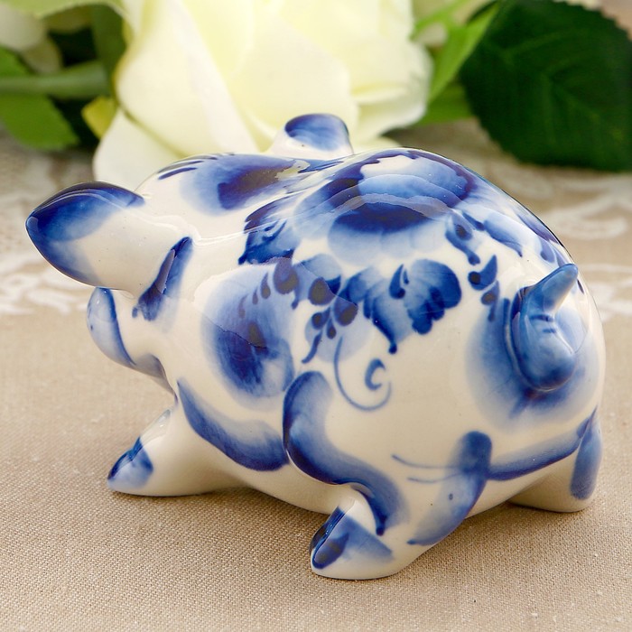 Сувенир «Свинка Клава», 6 см, гжель