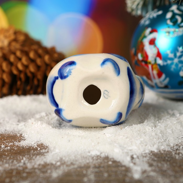 Сувенир «Свинка Алёна», 4,5 см, гжель