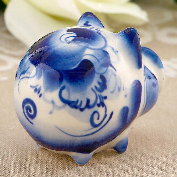 Сувенир «Свинка Алёна», 4,5 см, гжель