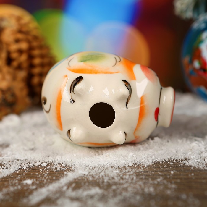 Сувенир «Свинка Алёна», 4,5 см, гжель, цвет