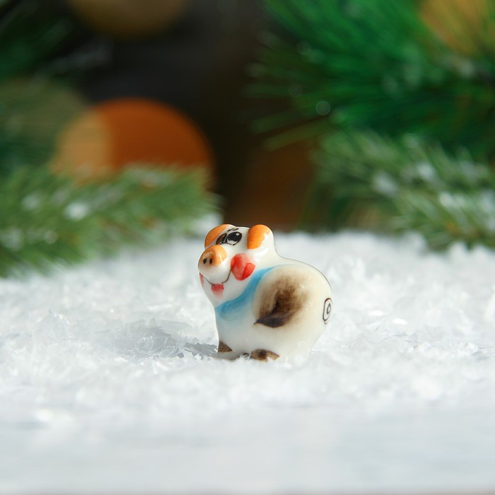 Сувенир «Поросёнок Пупс», 2,5 см, гжель, цвет