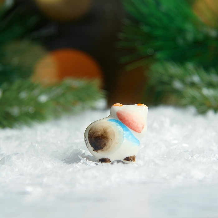 Сувенир «Поросёнок Пупс», 2,5 см, гжель, цвет