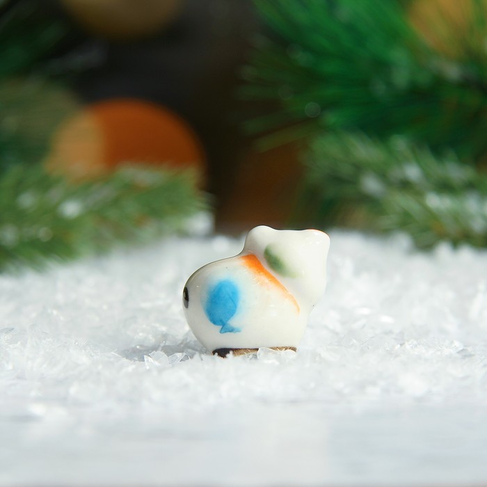 Сувенир «Поросёнок Пупс», 2,5 см, гжель, цвет