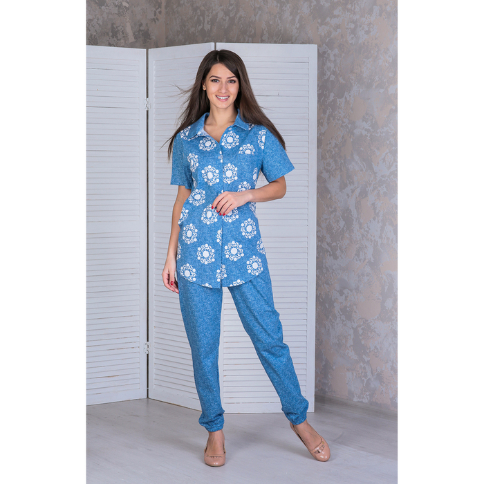 Комплект женский (рубашка, брюки) "Дэним 3" f1012 цвет  джинса, р-р 56