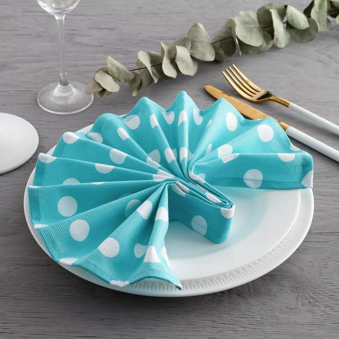 Набор салфеток "Этель" Мятная карамель (вид2) 40х40 см - 4 шт, рогожка 100% хлопок