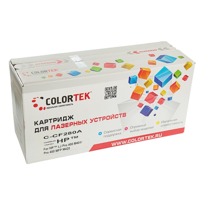 Картридж Colortek HP CF280A, 2700 копий, черный