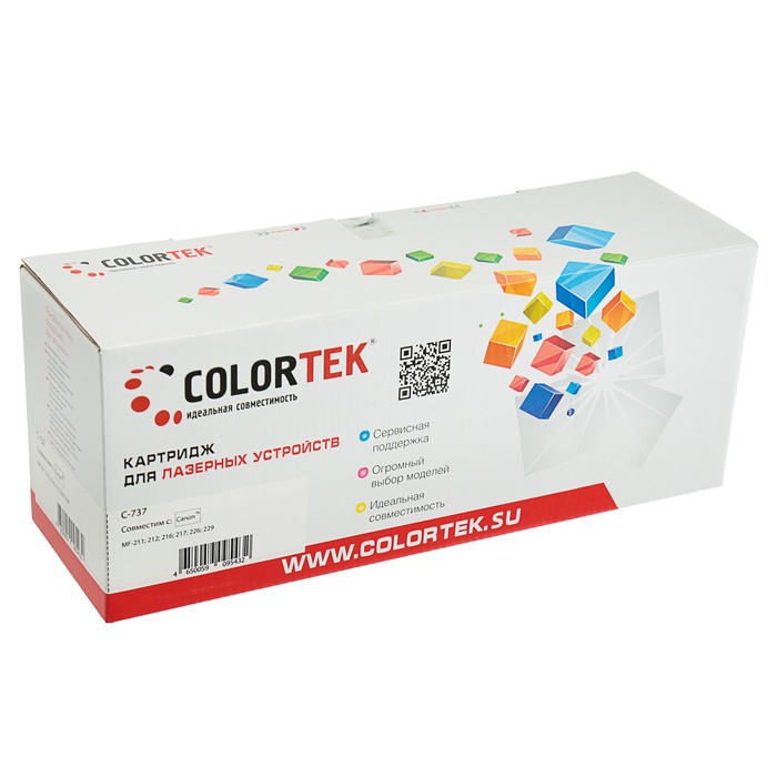 Картридж Colortek Canon 737, 2400 копий, черный