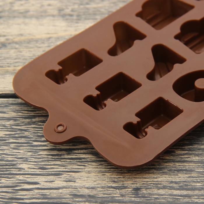 Форма для льда и шоколада "Дамский набор", 15 ячеек, цвет шоколадный