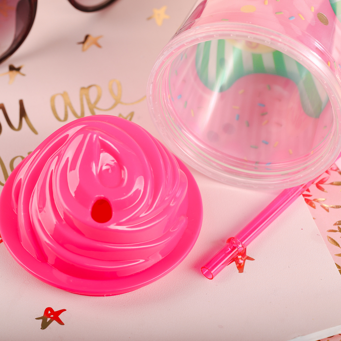 Стакан с трубочкой "Сладкой жизни", 450 мл