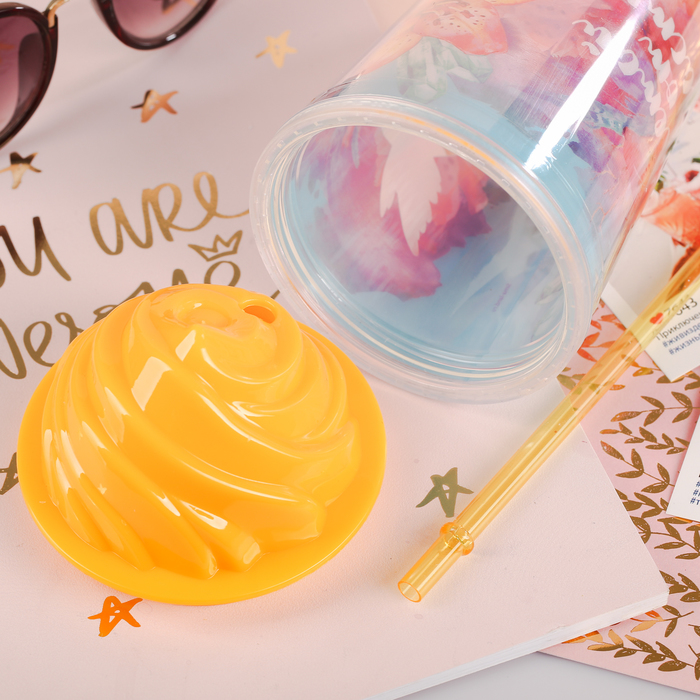 Стакан с трубочкой "Летай от счастья", 450 мл