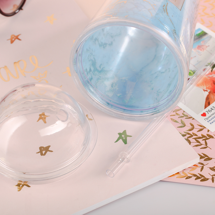 Стакан с трубочкой "Верь в себя", 450 мл