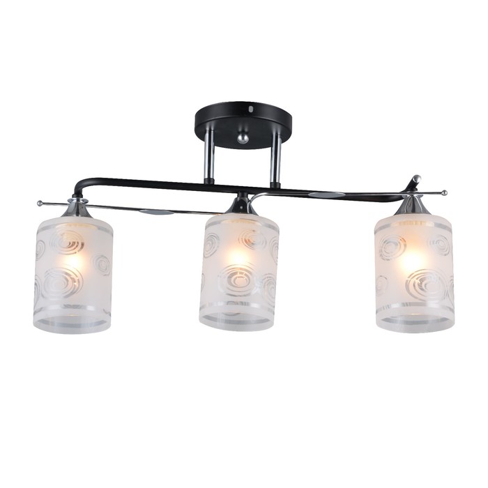 Люстра потолочная OLI 3x60W E27 черный, хром 53x21x26см