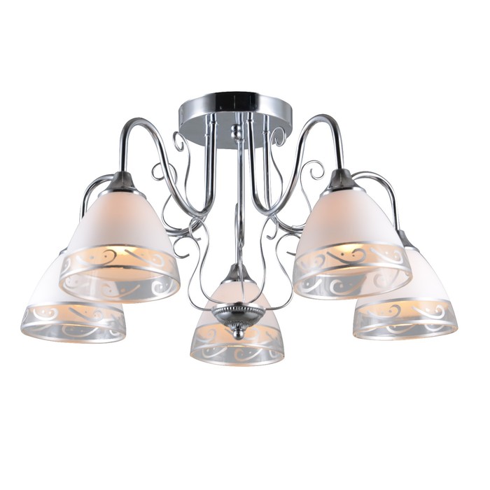 Люстра потолочная KROMY 5x60W E27 хром 57x57x30см