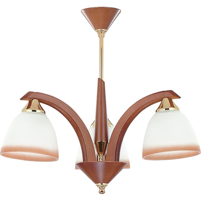 Люстра потолочная LOS 3x60Вт E27 золото, коричневый 45x45x41см