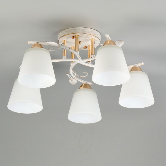 Люстра "Звезда" 5x40Вт E27 белый/золото 54x54x40см