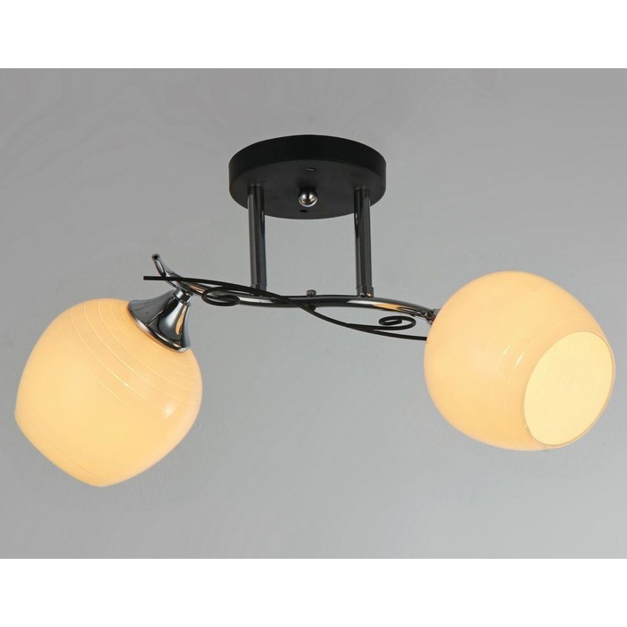 Люстра "Анна" 2x40Вт E27 чёрный/хром 41x25x24см