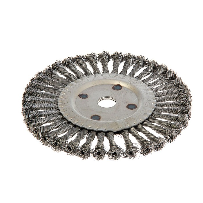 Щетка металлическая TUNDRA, для УШМ крученая "плоская" 22,2 мм, 200 мм УЦЕНКА