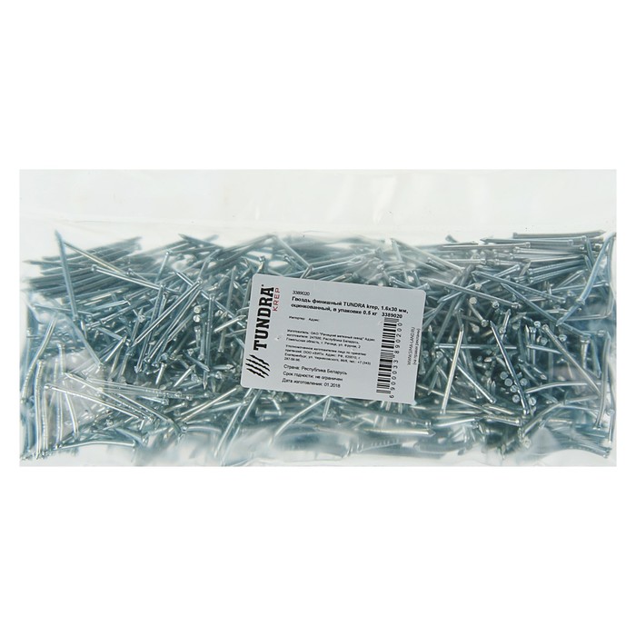 Гвоздь финишный TUNDRA krep, 1.6х30 мм, оцинкованный, в упаковке 0.5 кг