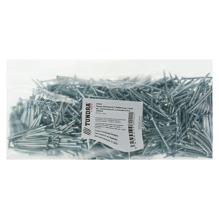 Гвоздь финишный TUNDRA krep, 1.8х30 мм, оцинкованный, в упаковке 0.5 кг