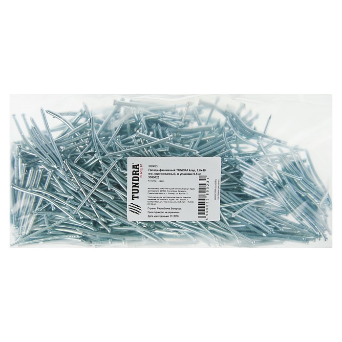 Гвоздь финишный TUNDRA krep, 1.8х40 мм, оцинкованный, в упаковке 0.5 кг