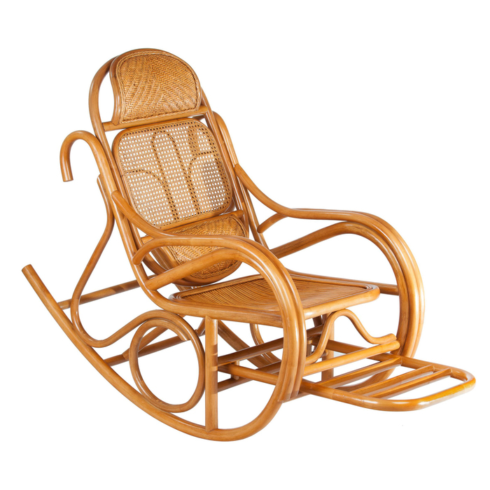 Кресло-качалка с выдвижной подножкой JR ALDINO, тёмный мёд