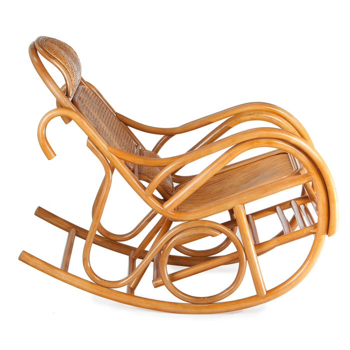 Кресло-качалка с выдвижной подножкой JR ALDINO, тёмный мёд