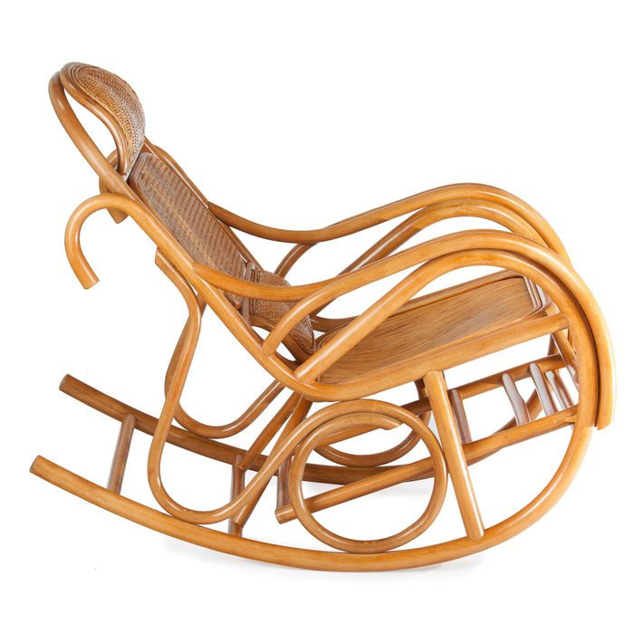 Кресло-качалка с выдвижной подножкой JR ALDINO, тёмный мёд