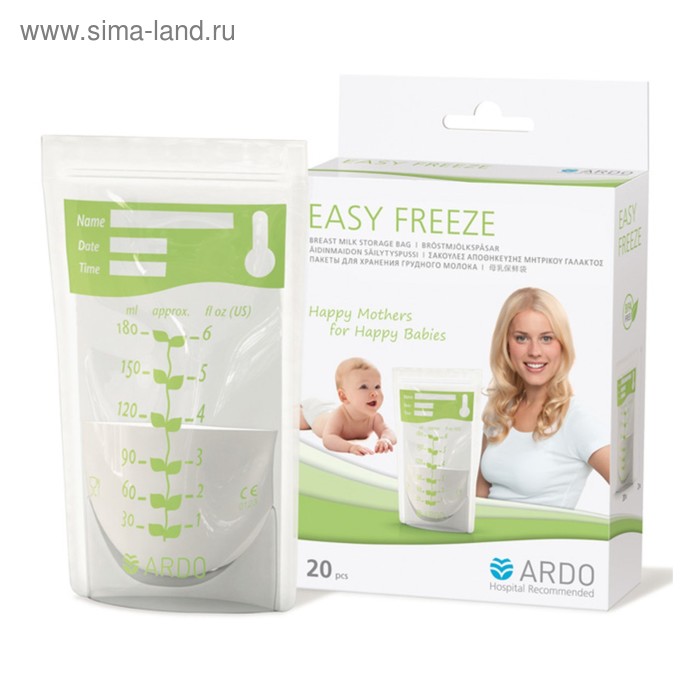 фото Пакеты для замораживания грудного молока easy freeze ardo