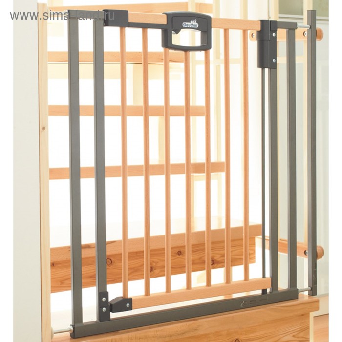 Ворота безопасности Geuther Easylock Wood 80,5-88,5 х 81,5 см, натуральный/серебро