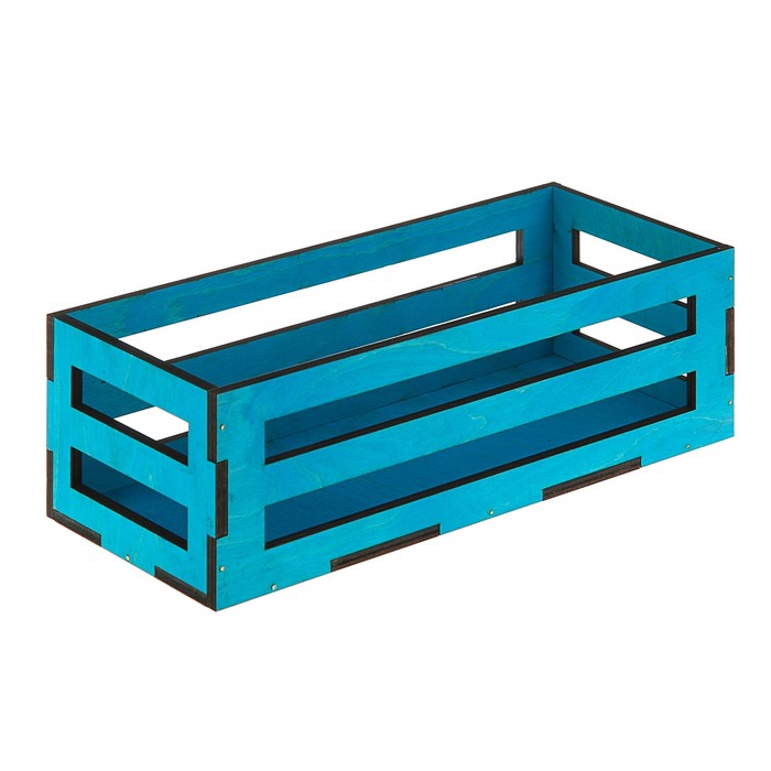 Ящик реечный, 3в1, голубой, 35 х 17.5 х 12 - 31 х 13 х 10 см