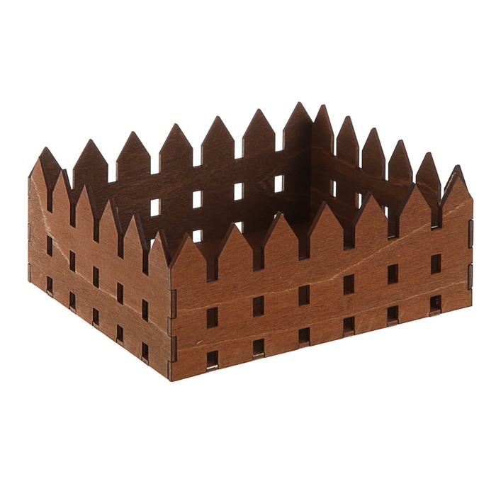 Кашпо флористическое, "Заборчик", палисандр, 15 х 18 х 7.5 см