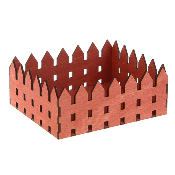 Кашпо флористическое, "Заборчик", махагон, 15 х 18 х 7.5 см