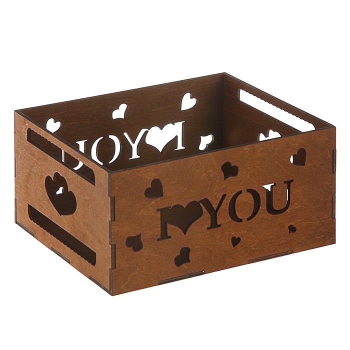 Ящик реечный, "Любовь", мокко, 18 х 15.5 х 9 см