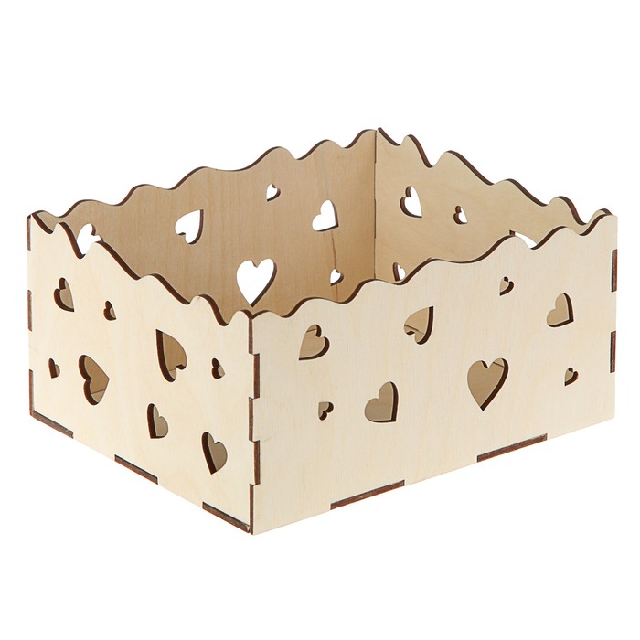 Кашпо флористическое, "Сердца", бесцветный, 18 х 15 х 9 см