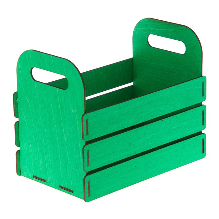 Ладья-ящик реечный зелёный, 25 x 15 x 20 см