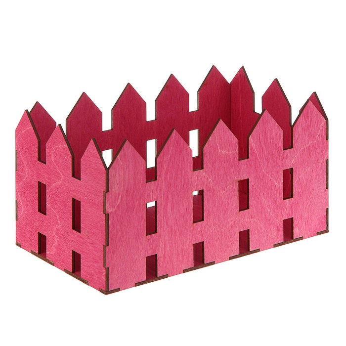 Кашпо флористическое "Заборчик", бордо, 24.6 х 13.6 х 13.3 см