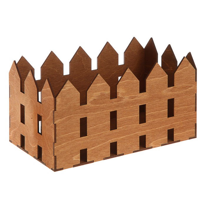 Кашпо флористическое "Заборчик", дуб, 24.6 х 13.6 х 13.3 см