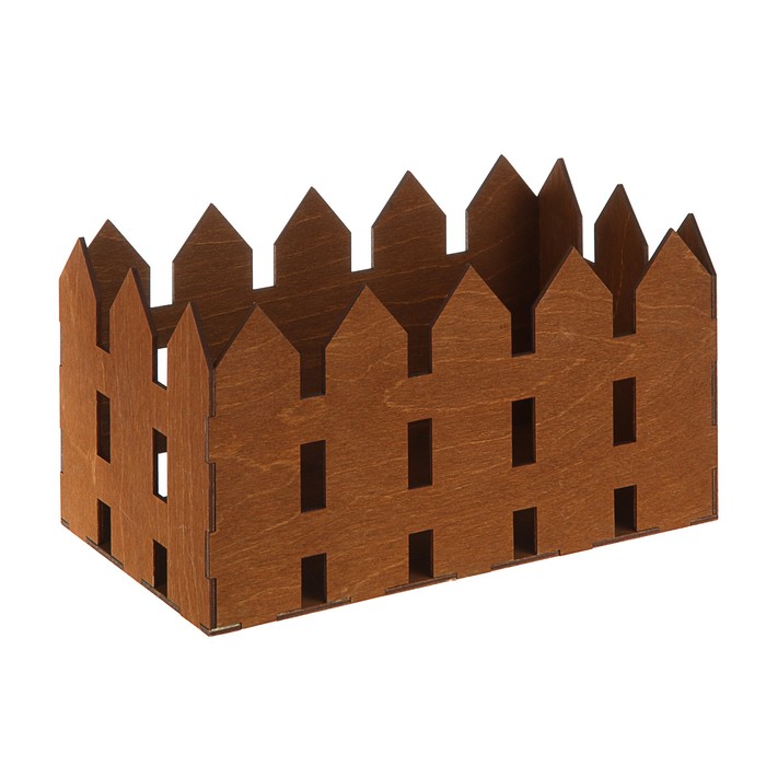 Кашпо флористическое "Заборчик", мокко, 24.6 х 13.6 х 13.3 см