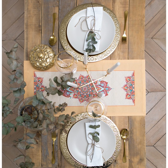 Дорожка "Этель" Мандала 30*68 см, 100% хлопок, саржа 190 г/м2