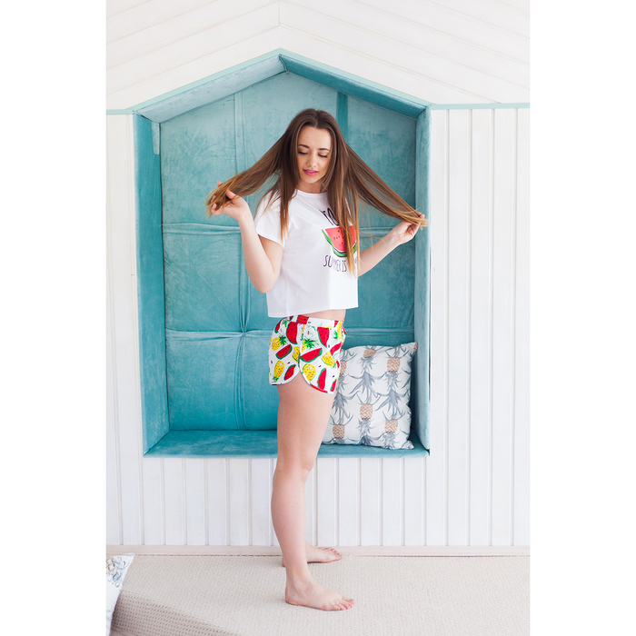 Футболка женская KAFTAN "Fruits", белый, р-р 44-46, 100% хлопок