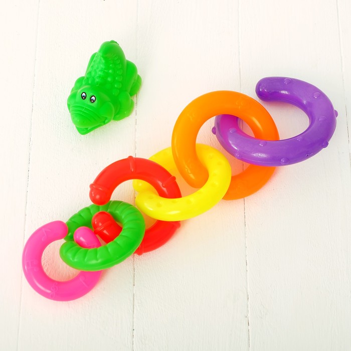 Пирамидка «Динозаврик», 7 колец