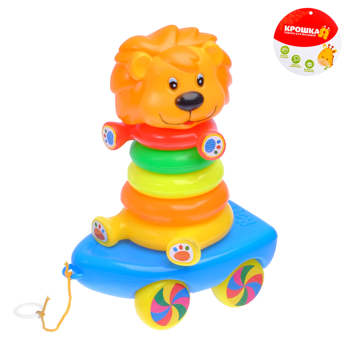 Пирамидка-каталка «Лёва», 5 колец